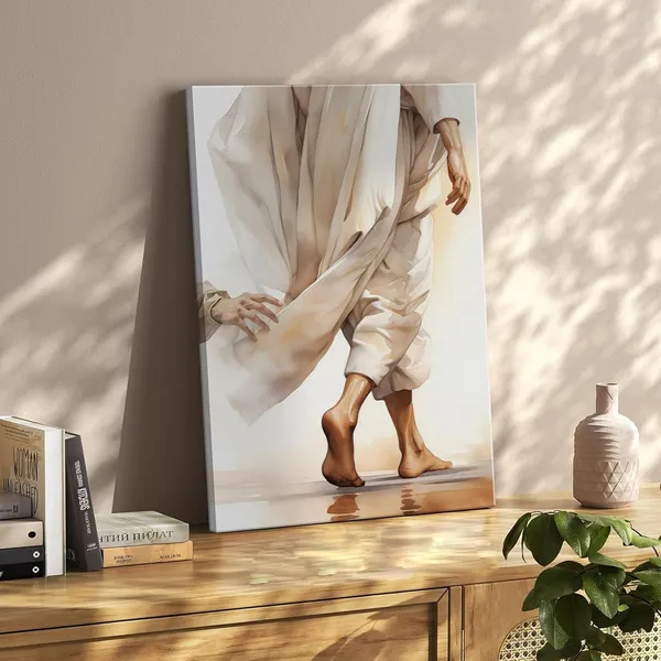 Multicolor_Jesus_Canvas_Wall_Art_Touching_The_Hem_Of_Jesus_Christian_Wall_Decor_Picture_Bible_Story_Poster_Print_Religious_Faith_God_Artwork_|_For_Bedroom_Church_Decoration,_12x16in