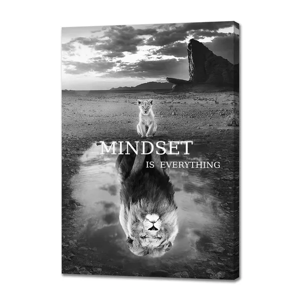 Multicolor_Mindset_Is_Everything_Motivation_Posters_Canvas_Artwork_Inspirational_Wall_Art_Posters_|_For_Bedroom_Living_Room_Office_Decor_Framed_Ready_to_Hang_(mindset_05,_30x40cm)