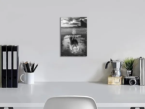 Multicolor_Mindset_Is_Everything_Motivation_Posters_Canvas_Artwork_Inspirational_Wall_Art_Posters_|_For_Bedroom_Living_Room_Office_Decor_Framed_Ready_to_Hang_(mindset_05,_30x40cm)
