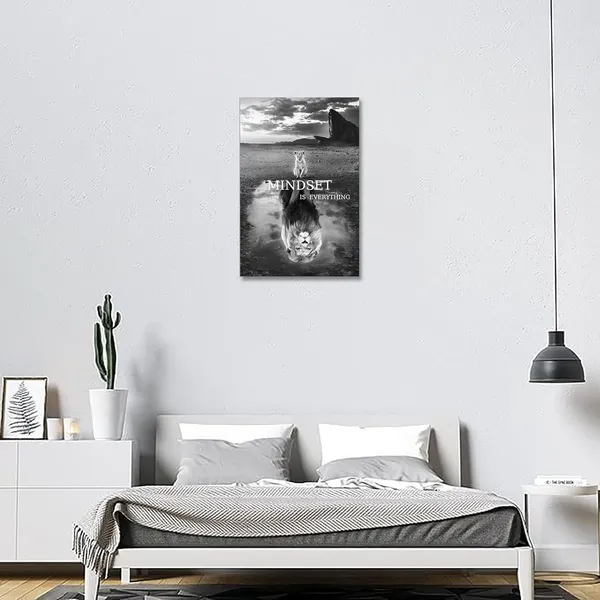 Multicolor_Mindset_Is_Everything_Motivation_Posters_Canvas_Artwork_Inspirational_Wall_Art_Posters_|_For_Bedroom_Living_Room_Office_Decor_Framed_Ready_to_Hang_(mindset_05,_30x40cm)