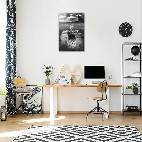 Multicolor_Mindset_Is_Everything_Motivation_Posters_Canvas_Artwork_Inspirational_Wall_Art_Posters_|_For_Bedroom_Living_Room_Office_Decor_Framed_Ready_to_Hang_(mindset_05,_30x40cm)