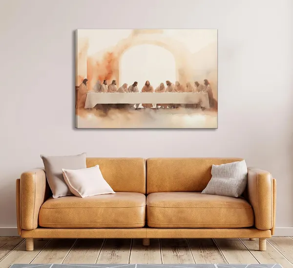 Multicolor_Framed_The_Last_Supper_Canvas_Wall_Art_Painting_Bible_Story_Christian_Jesus_and_Twelve_Apostles_Painting_Picture_Wall_Decor_Poster_Print_Artwork_|_For_Office_Church_bedroom_Home_Decoration