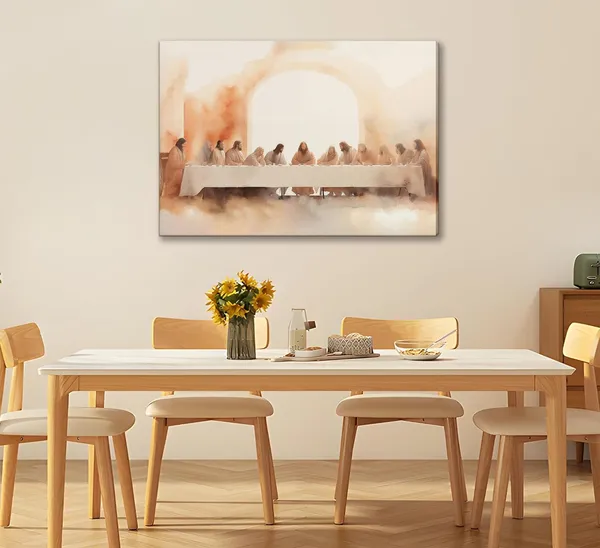 Multicolor_Framed_The_Last_Supper_Canvas_Wall_Art_Painting_Bible_Story_Christian_Jesus_and_Twelve_Apostles_Painting_Picture_Wall_Decor_Poster_Print_Artwork_|_For_Office_Church_bedroom_Home_Decoration