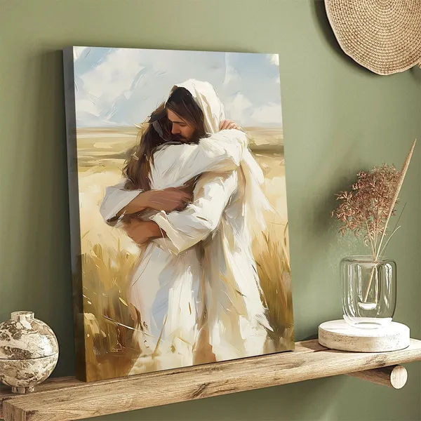 Multicolor_Jesus_Running_After_Lost_Lamb_Christian_Painting_Canvas_Wall_Art_Jesus_and_Lamb_Religious_Inspirational_Home_Decor_|_For_Living_Room_Bedroom_Office_Church_(1,_Hug,_16_x_24_Inches)