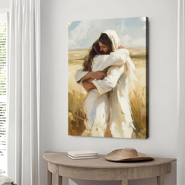 Multicolor_Jesus_Running_After_Lost_Lamb_Christian_Painting_Canvas_Wall_Art_Jesus_and_Lamb_Religious_Inspirational_Home_Decor_|_For_Living_Room_Bedroom_Office_Church_(1,_Hug,_16_x_24_Inches)