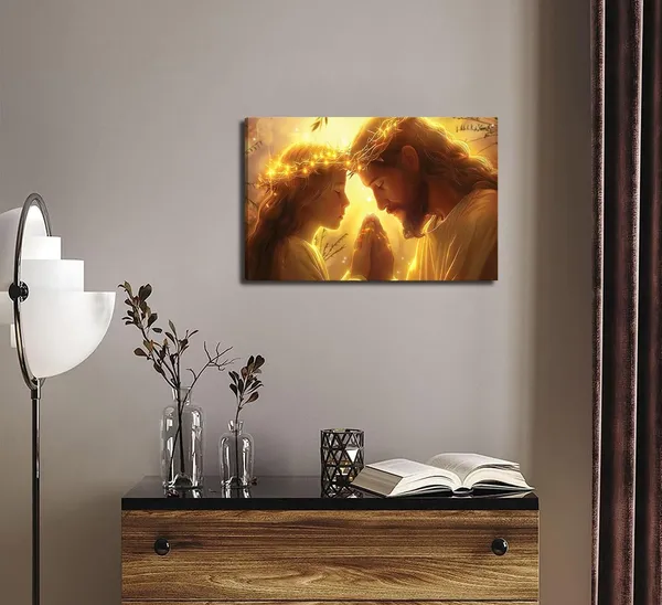 Multicolor_Jesus_and_Girl_Praying_Canvas_Wall_Art_Jesus_With_Children_Painting_Picture_Wall_Decor_Christian_Bible_Story_Poster_Print_Artwork_|_For_Praying_Room_Bedroom_Church_Home_Decoration_Christian