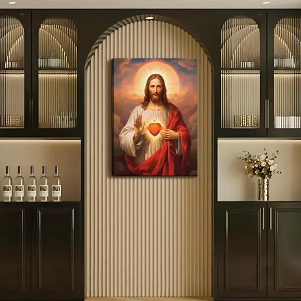 Multicolor_Framed_Sacred_Heart_of_Jesus_Picture_Wall_Art_Divine_Mercy_Picture_Canvas_Wall_Decor_Christ_Jesus_Portrait_Poster_Prints_Christian_Religious_Artwork_|_For_Living_Room_Bedroom(16x24inch)