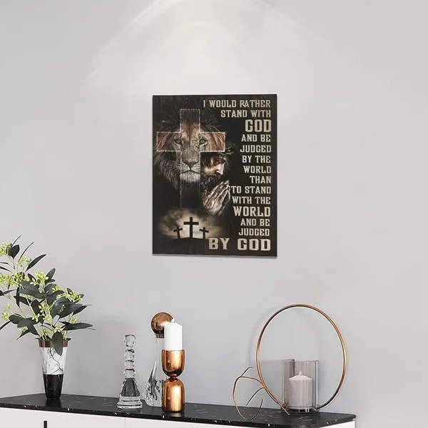 Multicolor_Tourrest_Jesus_Lion_Wall_Art_Lion_of_Judah_Pictures_Poster_Scripture_Bible_Verse_Wall_Decor_Christian_Religious_Canvas_Prints_Framed_Artwork_|_For_Bedroom_Living_Room_Church_12"x16"