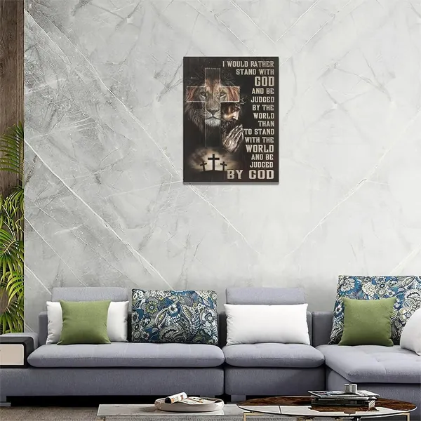 Multicolor_Tourrest_Jesus_Lion_Wall_Art_Lion_of_Judah_Pictures_Poster_Scripture_Bible_Verse_Wall_Decor_Christian_Religious_Canvas_Prints_Framed_Artwork_|_For_Bedroom_Living_Room_Church_12"x16"