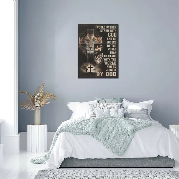 Multicolor_Tourrest_Jesus_Lion_Wall_Art_Lion_of_Judah_Pictures_Poster_Scripture_Bible_Verse_Wall_Decor_Christian_Religious_Canvas_Prints_Framed_Artwork_|_For_Bedroom_Living_Room_Church_12"x16"