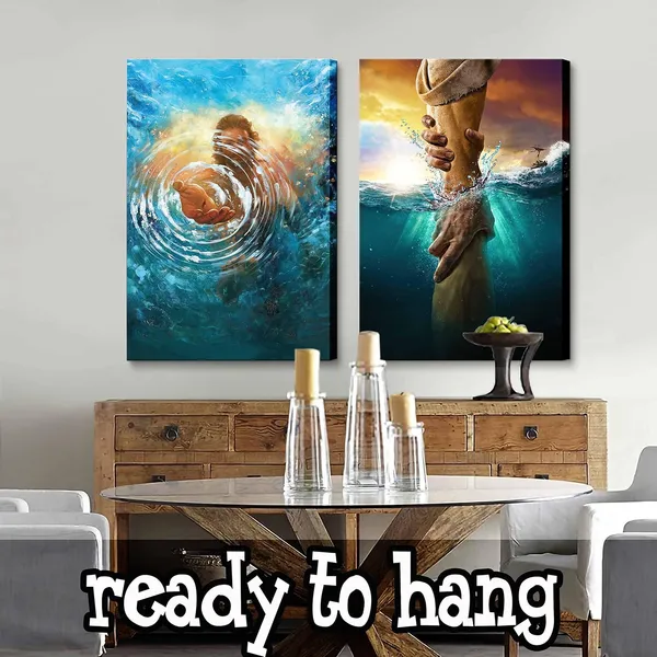 Multicolor_Jesus_wall_art_The_Hand_of_God_Jesus_Reaching_Into_Water_Christ_Religion_Canvas_Wall_Decor_Blue_Ocean_Bible_Pictures_Posters_Prints_Paintings_|_For_Living_Room_Bedroom_Church_Decorations_Ready_to_Hang
