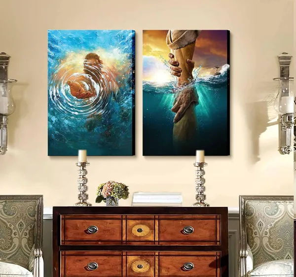 Multicolor_Jesus_wall_art_The_Hand_of_God_Jesus_Reaching_Into_Water_Christ_Religion_Canvas_Wall_Decor_Blue_Ocean_Bible_Pictures_Posters_Prints_Paintings_|_For_Living_Room_Bedroom_Church_Decorations_Ready_to_Hang