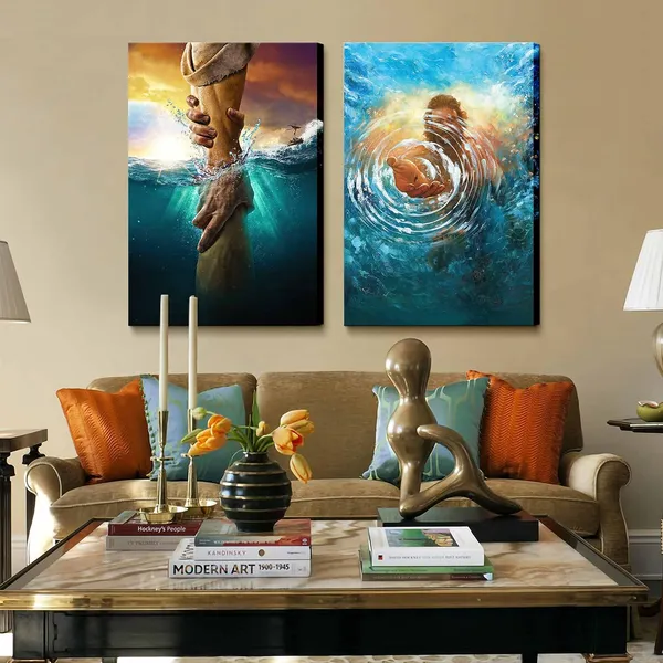 Multicolor_Jesus_wall_art_The_Hand_of_God_Jesus_Reaching_Into_Water_Christ_Religion_Canvas_Wall_Decor_Blue_Ocean_Bible_Pictures_Posters_Prints_Paintings_|_For_Living_Room_Bedroom_Church_Decorations_Ready_to_Hang