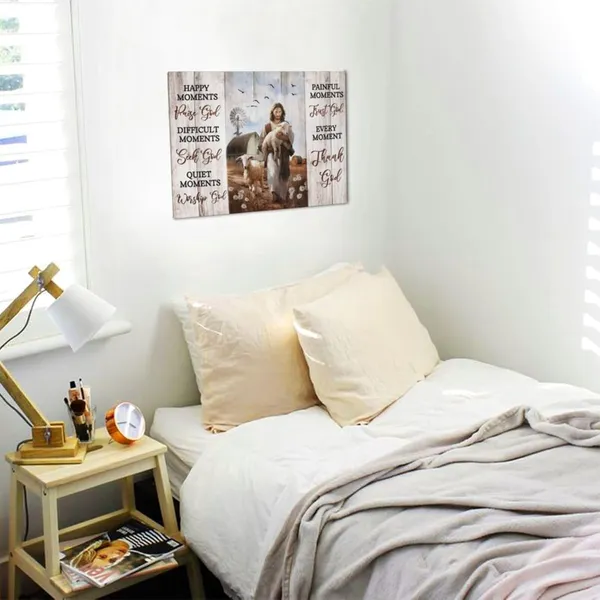 Multicolor_Jesus_Sheeps_Barn_Canvas_Christian_Religious_God_Sheep_Prints_Painting_Pictures_Framed_|_For_Bedroom_Living_Room_Bathroom_Kitchen_Wall_Art_Decor