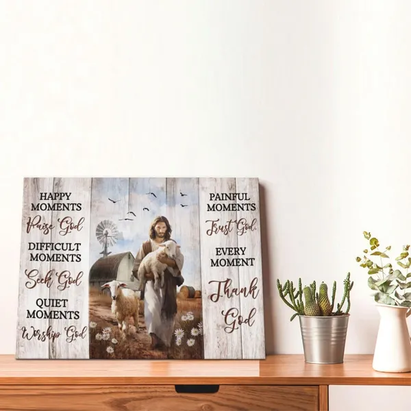 Multicolor_Jesus_Sheeps_Barn_Canvas_Christian_Religious_God_Sheep_Prints_Painting_Pictures_Framed_|_For_Bedroom_Living_Room_Bathroom_Kitchen_Wall_Art_Decor