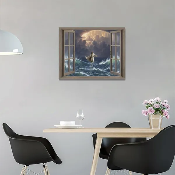 Multicolor_Christian_Jesus_Wall_Art_3D_Window_Jesus_Walking_on_Water_Pictures_Wall_Decor_Christ_Portrait_Poster_Canvas_Painting_Print_Religious_Decorations_Artwork_|_For_Bathroom_Bedroom_Living_Room_Church_16"x12"