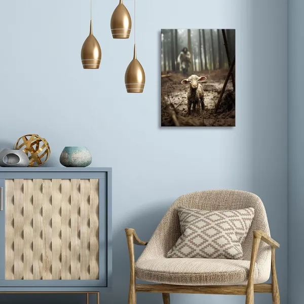 Multicolor_Christian_wall_art,Jesus_and_Lamb_Canvas_Wall_Art_Jesus_Running_After_Lost_Lamb_Picture_Wall_Art_Canvas_Print_Christian_Lamb_of_God_Home_Decor_Jesus_Saves_the_Lamb_a_lost_lamb_Inspirational_Christian