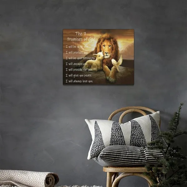 Multicolor_Lion_of_Judah_Wall_Art_Christian_Scriptures_Canvas_Prints_Religious_Lion_and_Dove_Pictures_Wall_Decor_the_7_Promises_of_God_Painting_Modern_Artwork_Home_Decoration_|_For_Bedroom_Living_Room_16"x12"
