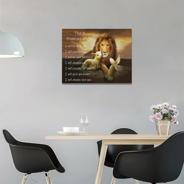 Multicolor_Lion_of_Judah_Wall_Art_Christian_Scriptures_Canvas_Prints_Religious_Lion_and_Dove_Pictures_Wall_Decor_the_7_Promises_of_God_Painting_Modern_Artwork_Home_Decoration_|_For_Bedroom_Living_Room_16"x12"