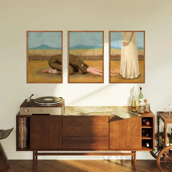Multicolor_Framed_Christian_Wall_Art_Triptych,_Landscape_Paintings_with_Mountain_View_(16x24_Inch,_Unframed)