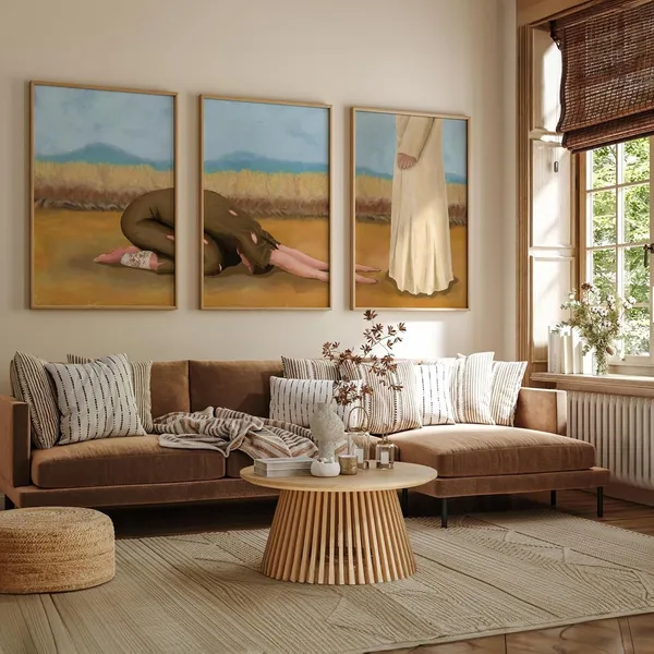 Multicolor_Framed_Christian_Wall_Art_Triptych,_Landscape_Paintings_with_Mountain_View_(16x24_Inch,_Unframed)