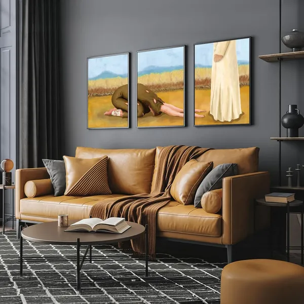 Multicolor_Framed_Christian_Wall_Art_Triptych,_Landscape_Paintings_with_Mountain_View_(16x24_Inch,_Unframed)