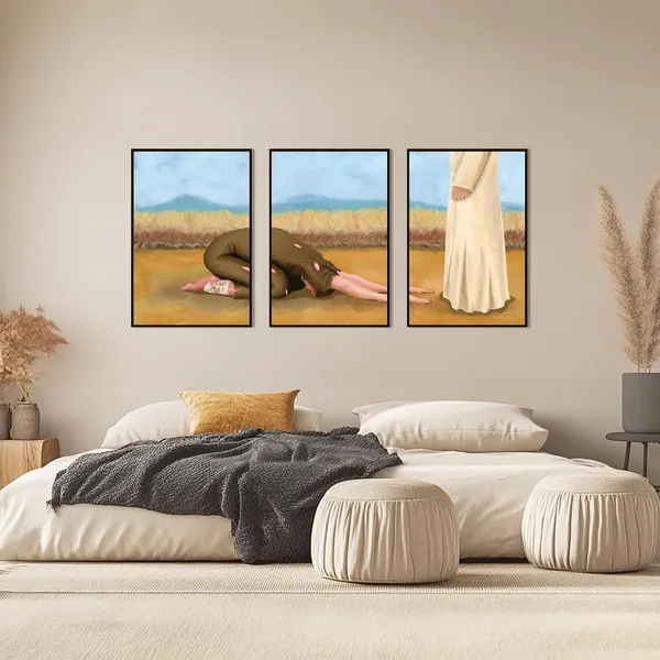 Multicolor_Framed_Christian_Wall_Art_Triptych,_Landscape_Paintings_with_Mountain_View_(16x24_Inch,_Unframed)
