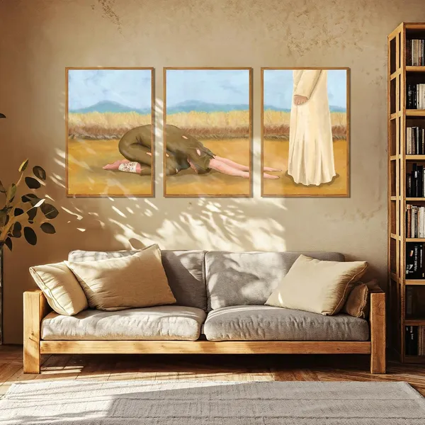 Multicolor_Framed_Christian_Wall_Art_Triptych,_Landscape_Paintings_with_Mountain_View_(16x24_Inch,_Unframed)