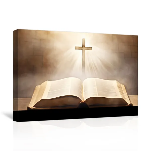 Multicolor_Jesus_Canvas_Wall_Art_Holy_Bible_and_Cross_Pictures_Prints_God_Poster_Christian_Spiritual_Paintings_|_For_Office_Prayer_Room_Decor_(Jesus-1,_12.00"x18.00")