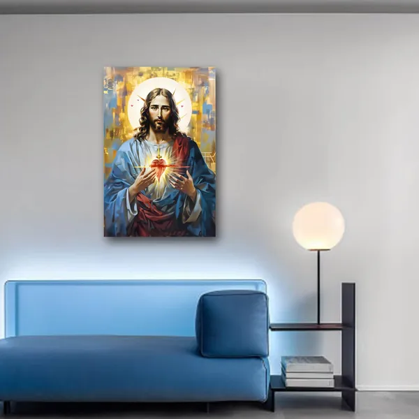 Multicolor_Sacred_Heart_of_Jesus_Wall_Art_Divine_Mercy_Canvas_Picture_Christian_God_Portrait_Poster_Prints_Abstract_Artwork_Spiritual_Prayer_Room_Decor_(Jesus-2,_12.00"x18.00")