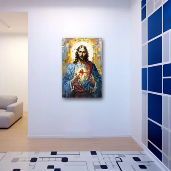 Multicolor_Sacred_Heart_of_Jesus_Wall_Art_Divine_Mercy_Canvas_Picture_Christian_God_Portrait_Poster_Prints_Abstract_Artwork_Spiritual_Prayer_Room_Decor_(Jesus-2,_12.00"x18.00")