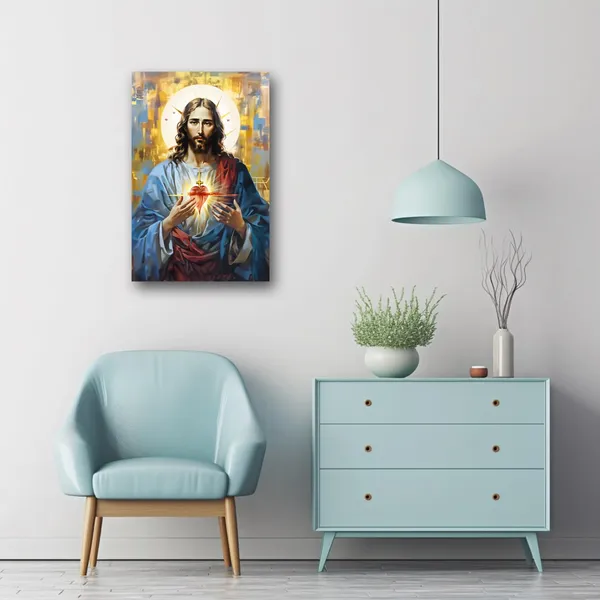 Multicolor_Sacred_Heart_of_Jesus_Wall_Art_Divine_Mercy_Canvas_Picture_Christian_God_Portrait_Poster_Prints_Abstract_Artwork_Spiritual_Prayer_Room_Decor_(Jesus-2,_12.00"x18.00")