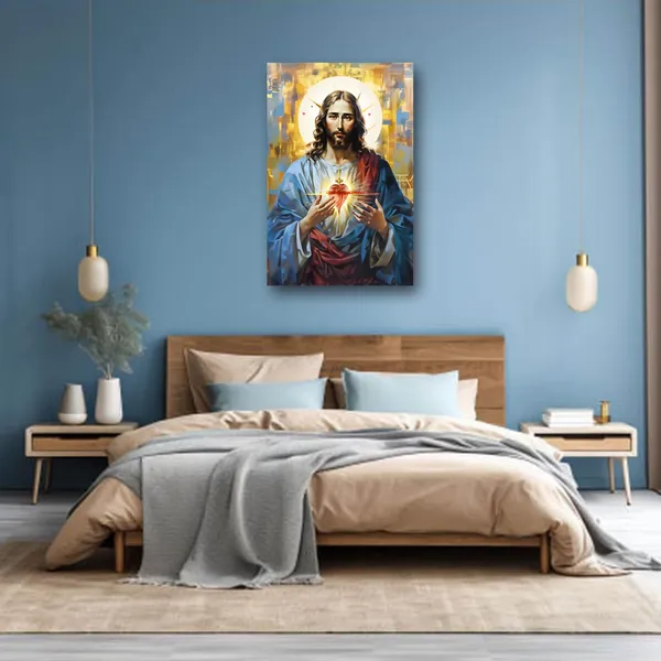 Multicolor_Sacred_Heart_of_Jesus_Wall_Art_Divine_Mercy_Canvas_Picture_Christian_God_Portrait_Poster_Prints_Abstract_Artwork_Spiritual_Prayer_Room_Decor_(Jesus-2,_12.00"x18.00")