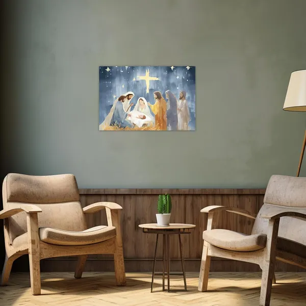 Multicolor_Canvas_Nativity_Baby_Jesus_Wall_Art_Nativity_Scene_Christmas_Pictures_Wall_Decor_Christ_Art_Prints_Framed_(A,_(12.00"_x_18.00"))