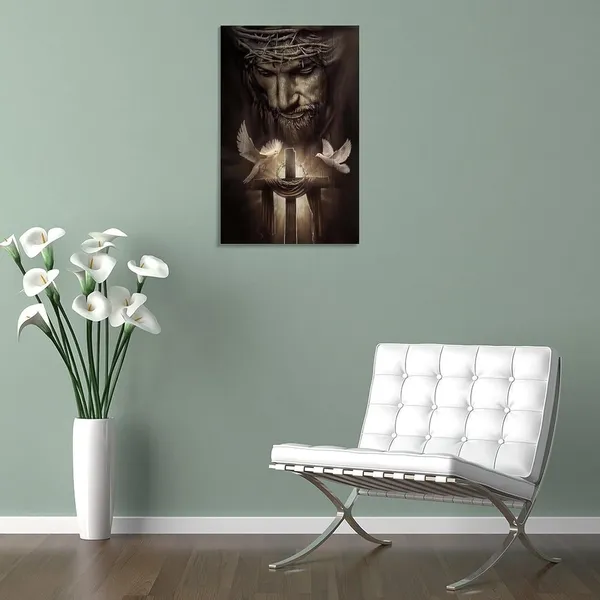 Multicolor_Christian_Jesus_Lion,_Jesus_with_Cross_And_Dove_of_Peace_Wall_Decor_Jesus_Artwork_Christian_Mural_God,_Vintage_Religion,_Religious_Deity_Suitable_|_For_Church_Poster_Wall_Art_Paintings_Canvas_Wall_Deco