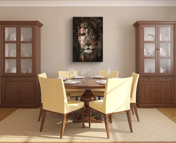 Multicolor_Jesus_Pictures_|_For_Wall_Jesus_and_Lion_Canvas_Wall_Art_The_Perfect_Combination_of_Lion_and_Jesus_Poster_Christian_Wall_Art_Jesus_Christ_Posters_|_For_Home_Ready_to_Hand_(12''H_x_18''W)