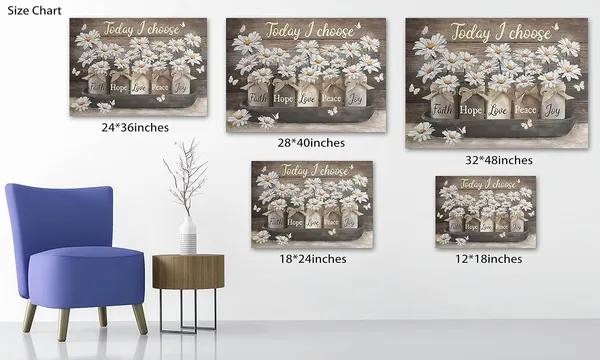 Multicolor_Farmhouse_Wall_Art_-_Daisy_Jesus_Quote_Canvas_Wall_Art,_Today_I_Choose_Faith,_Hope,_Love,_Peace,_Joy_Flower_Painting_|_For_Country_Bathroom_Decor,_Framed_Artwork_|_For_Rustic_Home_Wall_Decor_(12x18_Inch)