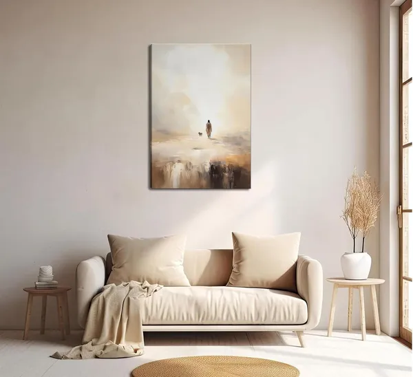 Multicolor_Framed_Christian_Canvas_Wall_Art_Jesus_Leaves_The_99_Sheep_Bible_Parable_Story_Lost_Sheep_Religion_Painting_Picture_Wall_Decor_Poster_Print_|_For_Living_room_Bedroom_Office_Home_Decoration