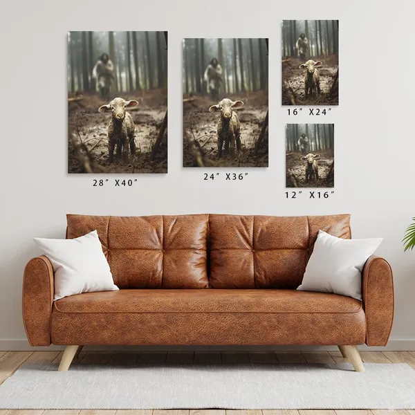 Multicolor_Jesus_and_Lamb_Canvas_Wall_Art_Jesus_Running_After_Lost_Lamb_Picture_Christian_Wall_Art_Decor_Jesus_Canvas_Print_Christian_Home_Decor_Christian_Posters_Jesus_Pictures_|_For_Bedroom_16"X24"