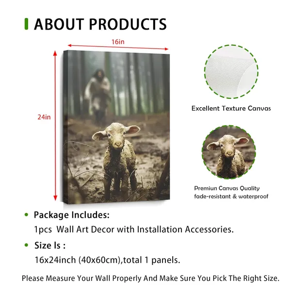 Multicolor_Serene_Embrace_of_the_Lamb_by_Jesus_-_Wrapped_Canvas_Wall_Art,_Artwork_Painting_Print_|_For_Wall_Decor,_Perfect_|_For_Living_Room_or_Prayer_Room_(Wrapped_Canvas,_16"_x_24",_Pattern_1)