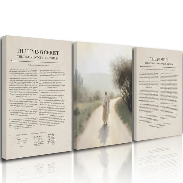 Multicolor_Reate|_Forin_The_Living_Christ_Prints_Christian_Wall_Art_Jesus_on_Path_Pictures_The_Family_Proclamation_Gallery_Set_of_3_LDS_Wall_Art_Saint_Print_Canvas_Religious_Gift_Christian_Posters_|_For_Home_12"x16"