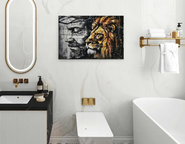 Multicolor_Black_and_White_Religious_Christianity_Canvas_Wall_Art_Jesus_and_Lion_Paintings_Graffiti_Wall_Art_Home_Decor_|_For_Living_Room_Bedroom_Church_Office_Ready_to_Hang_16"x24"