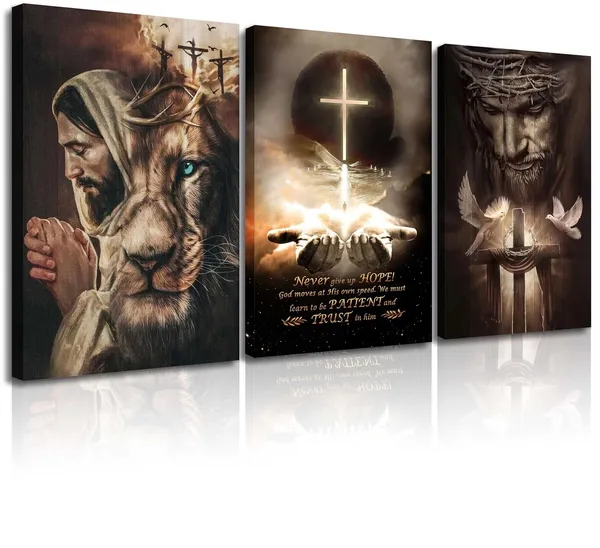 Multicolor_3Pcs_Jesus_Wall_Art_Jesus_Lion_Posters_Pictures_Christian_Paintings_Cross_Bible_Art_Canvas_Prints_Cross_And_Peace_Dove_Decor_Redemption_And_God_Series_|_For_Room_Religious_Churches_Wall_Decor_Framed
