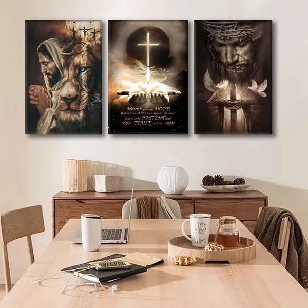 Multicolor_3Pcs_Jesus_Wall_Art_Jesus_Lion_Posters_Pictures_Christian_Paintings_Cross_Bible_Art_Canvas_Prints_Cross_And_Peace_Dove_Decor_Redemption_And_God_Series_|_For_Room_Religious_Churches_Wall_Decor_Framed