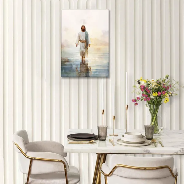 Multicolor_Jesus_Walking_On_Water_Wall_Art_God_Poster_Picture_Religious_Bible_Verse_Canva_Christian_Nursery_Print_Abstract_Inspirational_Painting_|_For_a_Modern_Home_Spiritual_Living_room_Church_Wall_Decor_Framed