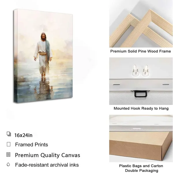 Multicolor_Jesus_Walking_On_Water_Wall_Art_God_Poster_Picture_Religious_Bible_Verse_Canva_Christian_Nursery_Print_Abstract_Inspirational_Painting_|_For_a_Modern_Home_Spiritual_Living_room_Church_Wall_Decor_Framed