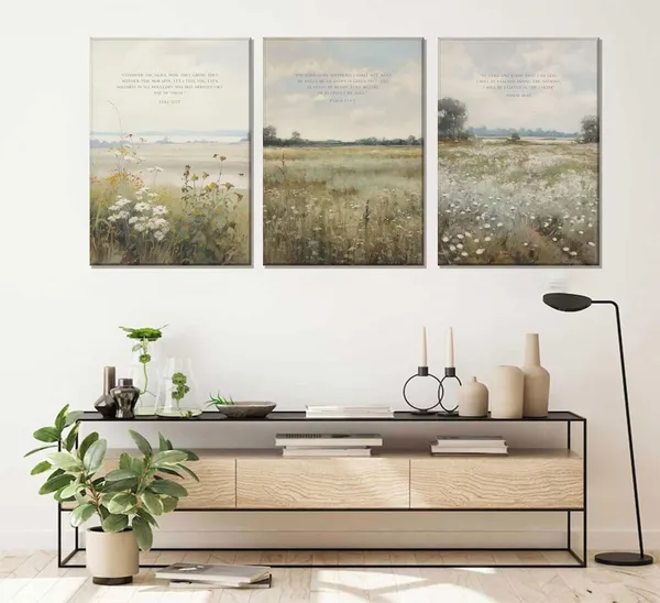 Multicolor_3Pcs_Christian_Scripture_Wall_Art_Bible_Verse_Canvas_Wall_Decor_Modern_Scripture_Floral_Prints_Religious_Pictures_Vintage_Painting_Posters_Jesus_Faith_Pictures_|_For_Living_Room_Bedroom_Framed