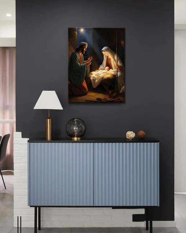 Multicolor_Birth_of_Jesus_Canvas_Wall_Art_Nativity_Secene_Wall_Art_Print_Virgin_Mary_Christian_Painting_Artwrok_Christ_Decor_Religion_Picture_Decor_|_For_Living_Room_Bedroom_Home