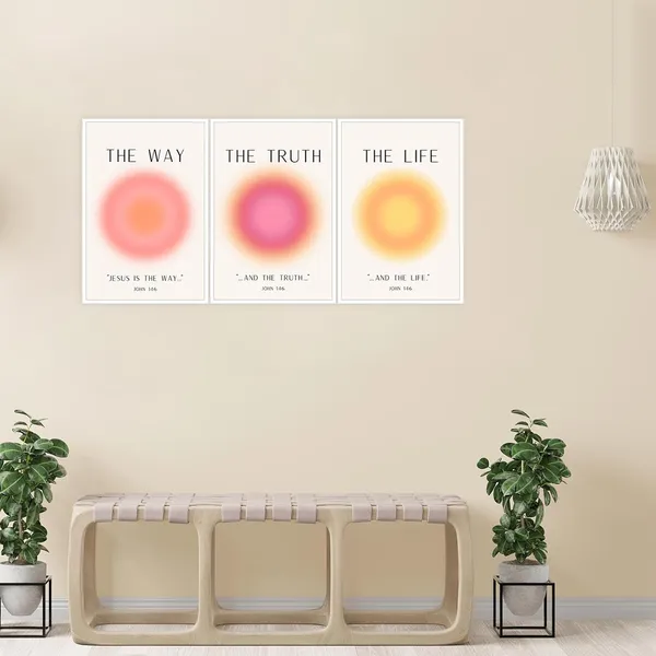 Multicolor_Jesus_Poster_Set_of_3,Jesus_Is_The_Way_and_The_Truth_and_The_Life_Bible_Verse_Canvas_Wall_Art_Religious_Christian_Minimalist_Prints_Inspirational_Decor_|_For_Bedroom_Living_Room_16x24in_Unframed