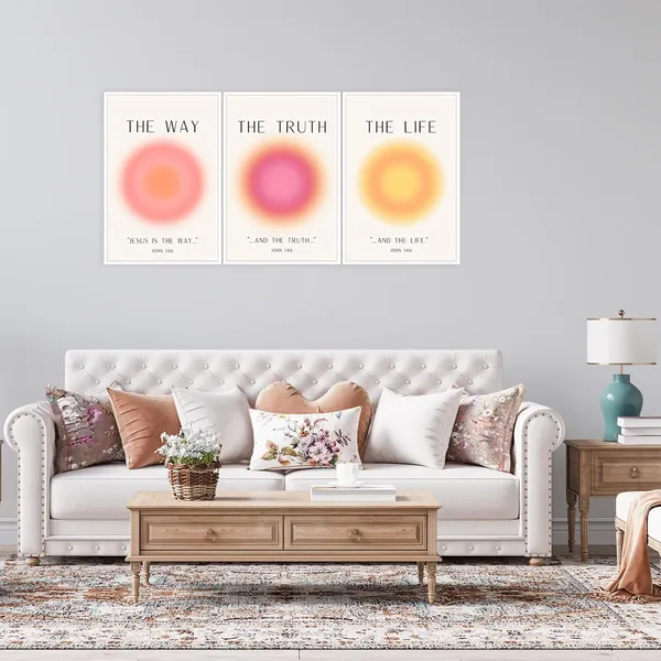 Multicolor_Jesus_Poster_Set_of_3,Jesus_Is_The_Way_and_The_Truth_and_The_Life_Bible_Verse_Canvas_Wall_Art_Religious_Christian_Minimalist_Prints_Inspirational_Decor_|_For_Bedroom_Living_Room_16x24in_Unframed